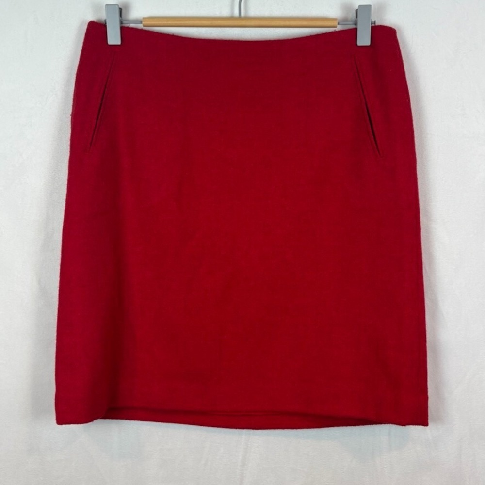 Talbots Womens wool blend‎ lined red pencil skirt size 8 petite workwear classic